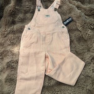 OshKosh B'gosh Peach Striped Overalls